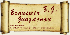 Branimir Gvozdenov vizit kartica